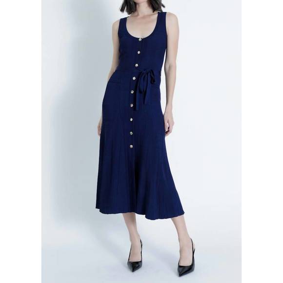 NEW KARINA GRIMALDI mila knit maxi dress in navy